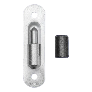 Cerniera tornita a sfera Ø 24 con piastra 150×40 mm per cancelli e cancelletti