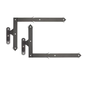 Cerniera angolare decorativa con perno H400 x L650 – kit per un'anta, nero