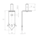 Perno cardine a nastro decorativo ø 14 mm per cancelli a battente – da avvitare 001-510 (2)