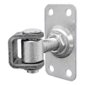 Komet – cerniera regolabile per cancello M12 con piastrina 75 × 37 mm, zinco galvanico 001-522 (1)