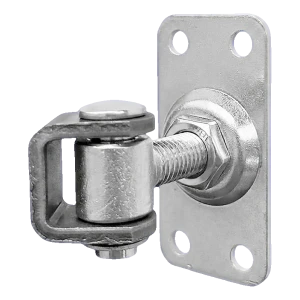 Komet – cerniera regolabile per cancello M12 con piastrina 75 × 37 mm, zinco galvanico