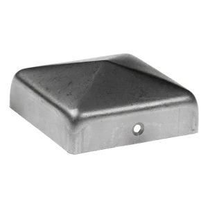 Cappello a busta in acciaio per palo di recinzione 20×20 mm con bordo alto