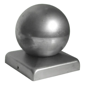 Copricorona per recinzione in acciaio per paletto 50×50 mm con sfera fi 50 mm – zincato