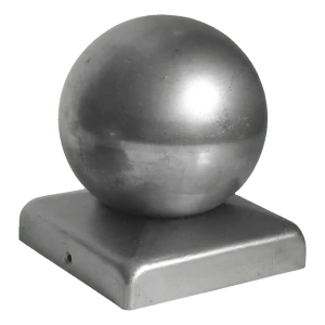Copritrave per recinzioni in acciaio per pali 50×50 mm con sfera decorativa ø 50