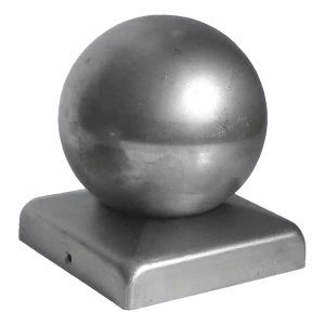 Cappello per recinzione in acciaio con sfera 50×50 mm / Ø 60 mm – grezzo