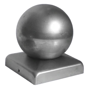 Copertura per palo di recinzione in acciaio 60×60 mm con sfera decorativa Ø 60 mm
