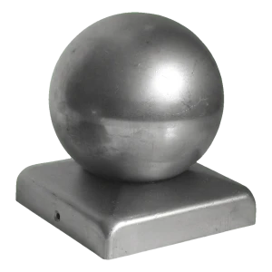Coprifilo per recinzione in acciaio 60×60 mm con sfera decorativa Ø 80 mm