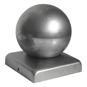 Coprimontante per recinzione in acciaio con sfera 70×70 mm / Ø 60 mm – grezzo