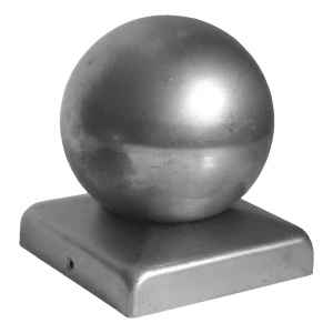 Cappuccio per recinzione in acciaio con sfera fi 60 mm per palo 80×80 mm
