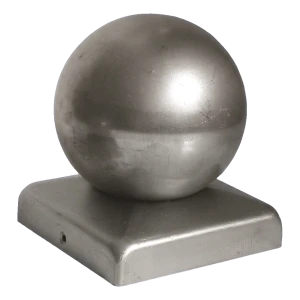 Cappellotto per recinzione in acciaio con sfera per palo 80×80 mm – fi 80