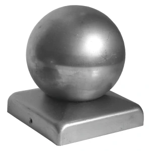 Copertura per recinzione in acciaio zincato 80×80 mm con sfera fi 80 mm