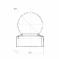Copertura per recinzione in acciaio zincato 80×80 mm con sfera fi 80 mm 001-565 (2)