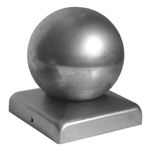 Copertura per recinzione in acciaio 100×100 mm con sfera decorativa ø 80 – zincata