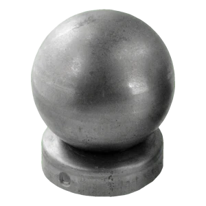 Cappello per recinzione in acciaio per palo Ø 42 mm con sfera decorativa Ø 60 mm