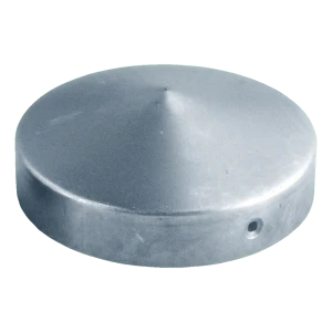 Cappello di protezione per recinzione in acciaio zincato per palo rotondo Fi 48 mm