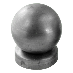 Cappello per recinzione in acciaio con sfera decorativa Ø 60 mm per palo tondo Ø 60 mm