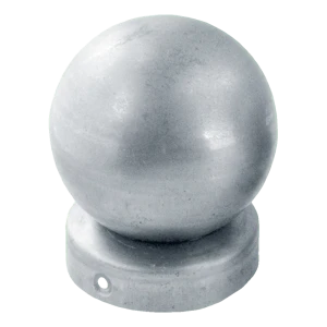 Cappello copripalo in acciaio per palo Fi 60 mm con sfera Fi 80 mm – zincato