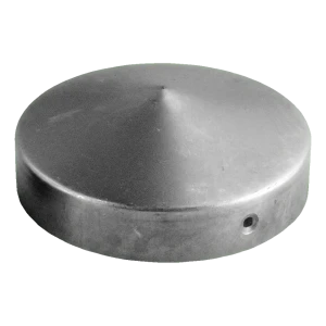 Cappello copripalo tondo in acciaio per palo recinzione Φ 80 mm – grezzo