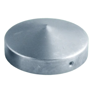 Coprigetto in acciaio zincato per palo di recinzione circolare FI 80 mm