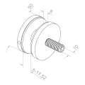 Attacco puntuale per vetro 8-17,52 mm fi 50/8/M10x50 AISI 304 sistema piano nero 000-505 (3)