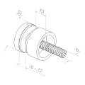 Supporto puntuale per vetro 6-12 mm fi 30/13/M8x40 AISI 304 sistema piatto ramato 000-481 (3)