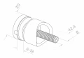 Fissaggio puntuale per vetro 6-12mm fi 30/13/M8x40 AISI304 sistema 42,4 satinato 000-521 (3)