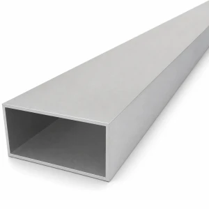 Tubo in alluminio rettangolare 40×80×2 mm – profilo chiuso EN AW-6060, lunghezza 2000 mm