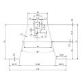 Ponte trapezoidale in alluminio PV con EPDM H70 L330 per lamiera grecata 001-777 (2)