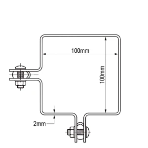 Staffa angolare per pannelli di recinzione 100x100 mm zincata