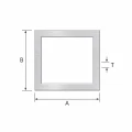 Tubo rettangolare in alluminio 25×100×2 mm – profilo chiuso EN AW-6060, L=2000 mm 001-855 (2)