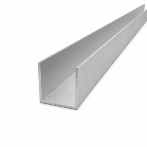 Profilo a C/U in alluminio 40×40×2 mm – EN AW-6060, lunghezza 2000 mm