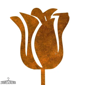 Appendino da giardino – decorazione tulipano arrugginito in acciaio corten 14×95 cm