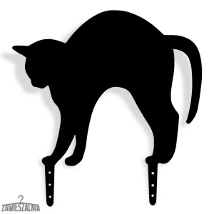 Zawieszalnia – spaventapasseri da giardino in acciaio Gatto con Schiena Arcuata L 38×36 cm