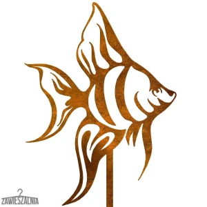 Zawieszalnia – decorazione da giardino in acciaio Pesciolino Ofelia XXL su stelo corten