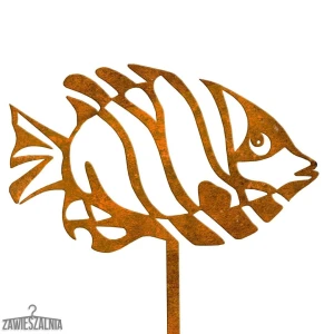 Gioielli da Giardino – pesce decorativo Otylia XL in acciaio corten 22×93 cm