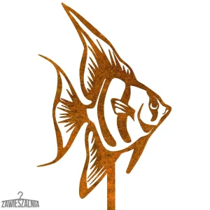 Gioielli da Giardino – pesce decorativo arrugginito Luiza XXL su stelo 16×103 cm