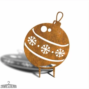 Zawieszalnia – decorazione da giardino palla di Natale XL 54×77 cm in acciaio corten ruggine
