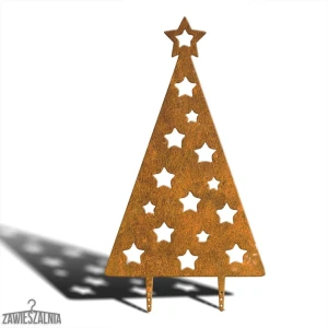 Zawieszalnia – albero di Natale decorativo da giardino in acciaio corten XXL 92 cm con stelle