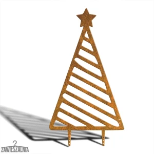 Albero di Natale decorativo da giardino appeso XXL 92 cm – acciaio corten, motivo a strisce