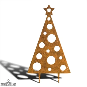 Zawieszalnia – albero di Natale decorativo da giardino XXL 92 cm in acciaio corten, motivo a punti