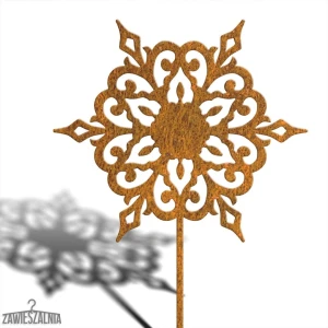 Zawieszalnia – decorazione da giardino ruggine Fiocco di Neve XL 93 cm, acciaio corten