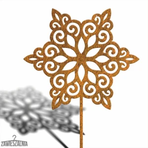 Biżuteria Ogrodowa – decorazione da giardino Fiocco di Neve XXL 93 cm acciaio corten