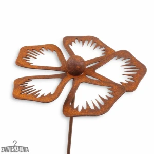 Appendiabiti – gioiello da giardino 3D Pervinca Rugginosa XL in acciaio corten 83 cm