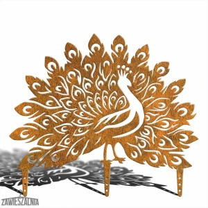 Appendiabiti – decorazione da giardino Coda di Pavone XL in acciaio corten 60×52 cm