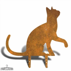 Spaventapasseri da giardino Zawieszalnia Gatto Zampetta L 41×42 cm – acciaio Corten con patina naturale