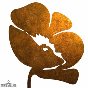 Zawieszalnia Biżuteria Ogrodowa – papavero decorativo in acciaio corten XL 14×96 cm