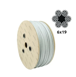 Fune metallica zincata Ø6,0 mm 6×19 con anima in fibra FC – vendita a metro