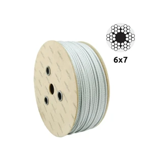 Fune metallica zincata Ø5,0 mm 6×7 con anima in fibra – vendita a metri
