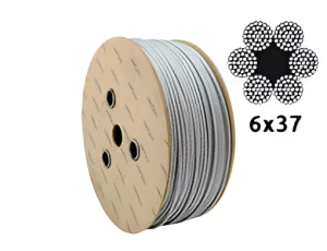 Fune metallica zincata Ø12,0 mm 6×37 con anima in fibra FC