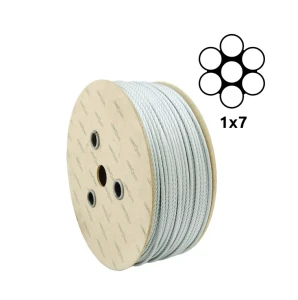 Fune di acciaio zincata Ø1,0 mm 1×7 monotrefolo – vendita a metri